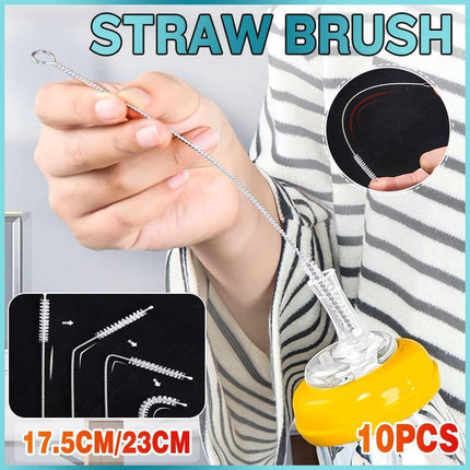 10PCS Nylon Straw Brush Cleaner Bottle Tube Pipe Small Long Cleaning - Aimall