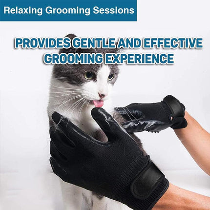 1Pair Horse Pet Dog Grooming Gloves Brush Hair Remover Shedding Massage Cleaner - Aimall