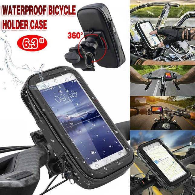 Waterproof Bicycle Bike Motorcycle Handlebar Mount Holder Case For Mobile Phone - Aimall