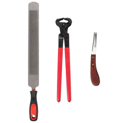 14 Inch Shoe Repair Tool Set Pliers Knife File Horseshoe Shear Hoof Trimming Kit