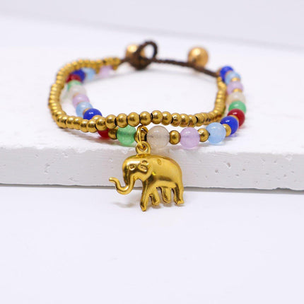 Handmade Ethnic Style Tibetan Bracelet Nepal Copper Bead Colourful Jewelry