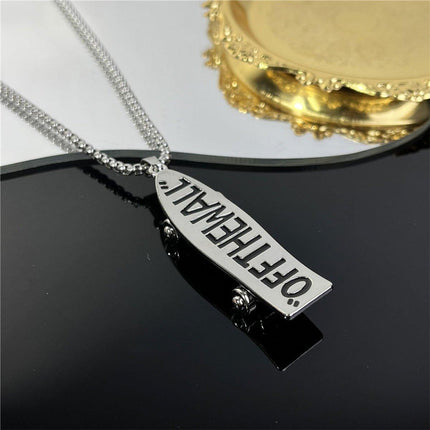 Hip-Hop Titanium Steel Pendant Necklace Letter Scooter Design Sweater Chain