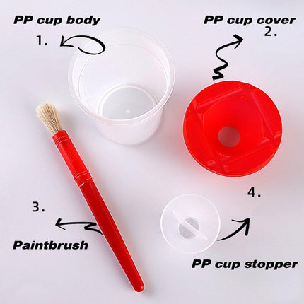 10 Sets of Childrens Painting Brush Washing Cups Graffiti Brush Set for Kids