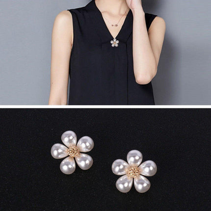 Imitation Pearl Flower Brooch Fashion Corsage Pin Jewelry Accessory Women