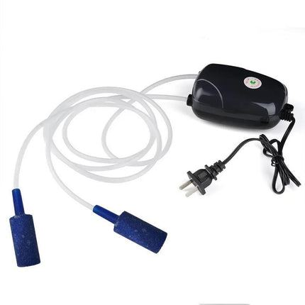 Oxygen Pump Aqua Fish Tank Aquarium Pond Air Bubble Disk Stone Aerator 2 Outlets - Aimall