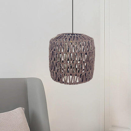 Style Faux Rattan Lampshade DIY Weaving Lamp Shade Home Decor