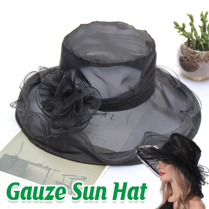 Ladies Large Brim Sun Hat Lightweight Bowler Hat Summer Beach Outdoor Protection
