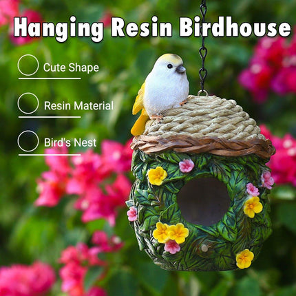 Resin Hanging Birdhouse Outdoor Garden Birdhouse for Birds Wild Birds Nesting
