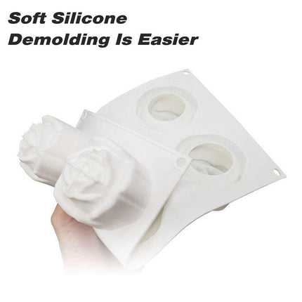 Valentines Day Rose Silicone Cake Mold 6 Cavity DIY Chocolate Baking Tool