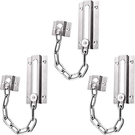 Security Door Chain Home Office Lock Guard Latch Stainless Sliding Fastener - Aimall