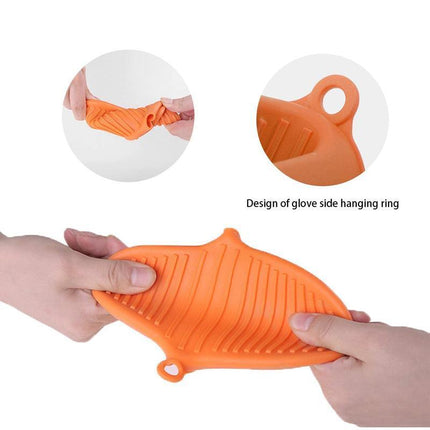 Anti Hot Silicone Hand Clip Heat Insulation Gloves Non-Slip Kitchen Oven Mitt Aimall