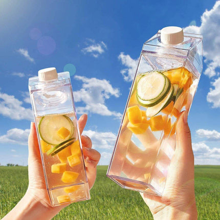 4pcs Large Capacity Square Mug Transparent Plastic Water Juice Drinking Cups