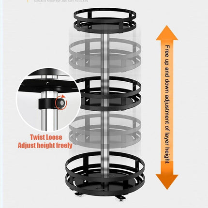 Kitchen Rotating Spice Rack Triple Layer Countertop Organizer Storage Shelf