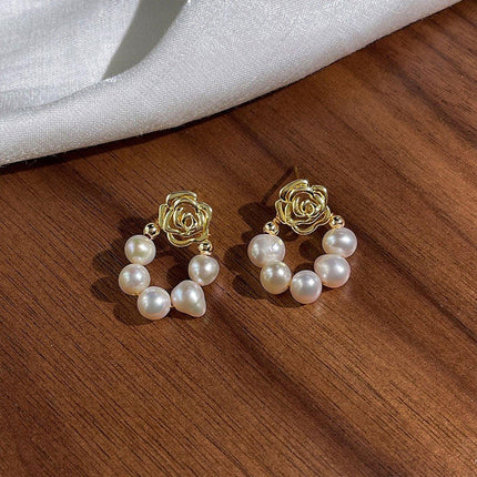 Vintage Style Imitation Pearl Earrings Women Classic Studs Fashion Jewelry