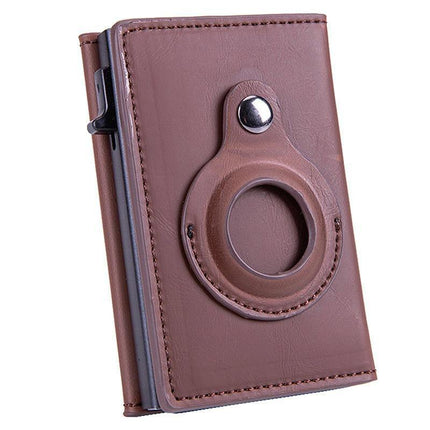 For Airtag Wallet PU Leather Credit Card Money Holder AirTag Case Air Tag Cover - Aimall