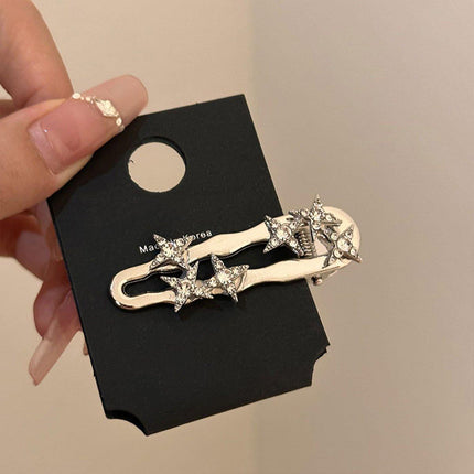 Super Flash Silver Star Hair Clips Duck Beak Barrettes Hair Accessories Set