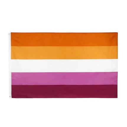 150x90CM Sunset Lesbian Flag LGBT Rainbow Pride Mardi Gras Party Heavy Duty New - Aimall