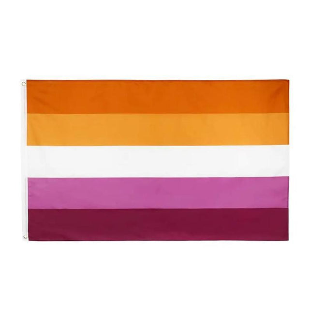 150x90CM Sunset Lesbian Flag LGBT Rainbow Pride Mardi Gras Party Heavy Duty New - Aimall