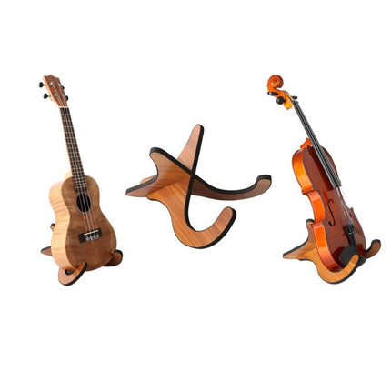 Wood Colour Folding Guitar Stand Floor Rack Portable