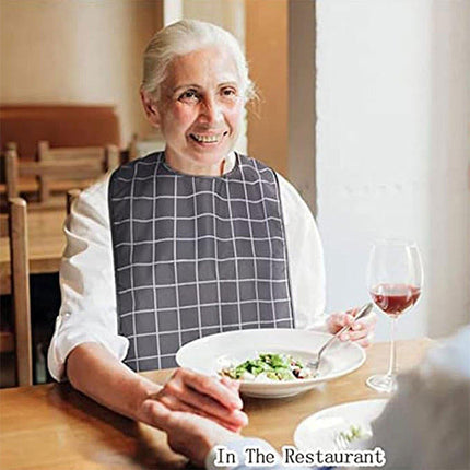4X Elderly Bib for Eating Women/Men Bib-Washable Reusable Waterproof Apron