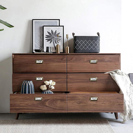 12X Brass Cabinet Drawer Label Pull File Name Card Frame Holder Handle - Aimall