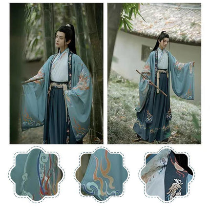 Man Traditional Costume Chinese Hanfu Festival Clothing Performance Outfit - Aimall