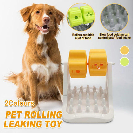 Roller Type Leaky Slow Food Toy Automatic Feeders for Dogs Interactive Playtime