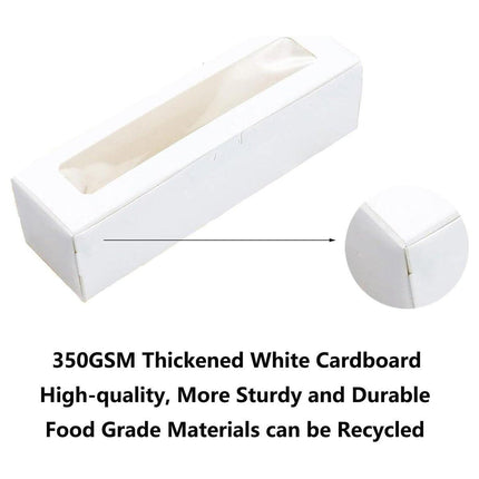 50PCS Kraft Paper Macaron Box Transparent Window Cookie Candy Packaging