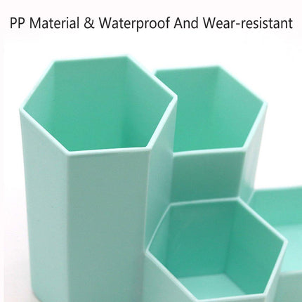 2pcs Hexagonal Pen Holder Desktop Organiser Storage Box Office Desk Accessories