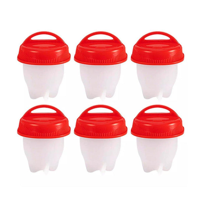 6PCS Silicone Egg Cooker Set Easy Egg Boiler Poacher Steamer Nonstick Egg Cups