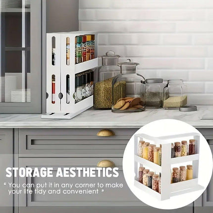 Rotating Spice Rack Kitchen Organizer Food Storage Rack Spice Organizer Stand