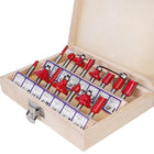 15X 1/2 1/4 inch Router Bits Set Woodworking Tool Cutter Shank Tungsten Carbide - Aimall