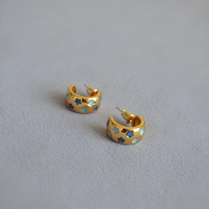 Blue Star Airy Earrings Trendy Fashion Jewelry for Women Elegant Gift Ideas