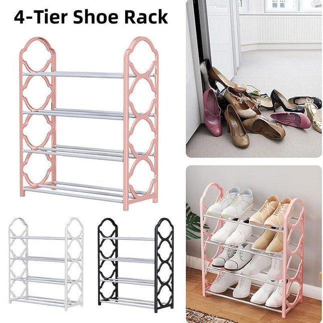Four Layer Shoe Rack Storage Organizer Multi Tier Shoe Shelf for Entryway Closet