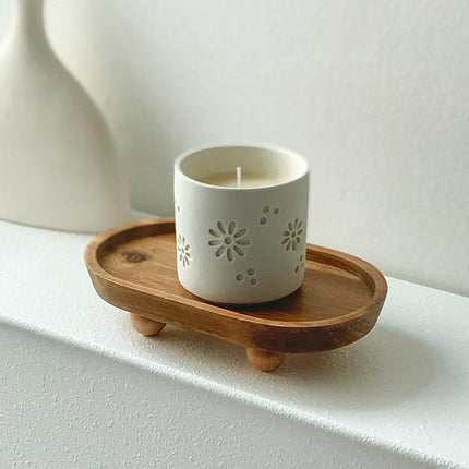 Wooden Oval Tray Multifunctional Dinner Plate Food Dish Ornaments Key Storage