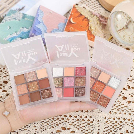 Nine Colour Eyeshadow Palette Tray Makeup Compact Travel Size Cosmetic