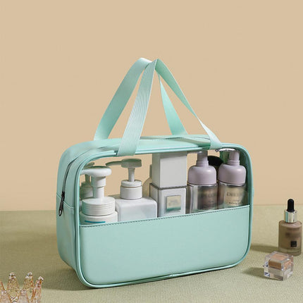 3pcs Large Capacity Waterproof Makeup Bag Set Translucent PU Travel Storage Bag