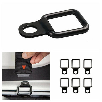 6PCS Black Heavy Duty Fixing Point Anchor Eye Tie Down Lashing Loop D-Ring Hook - Aimall
