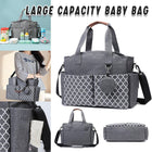 Large Capacity Nappy Bag for Pram with Shoulder Strap Canvas Tote for Mum Use