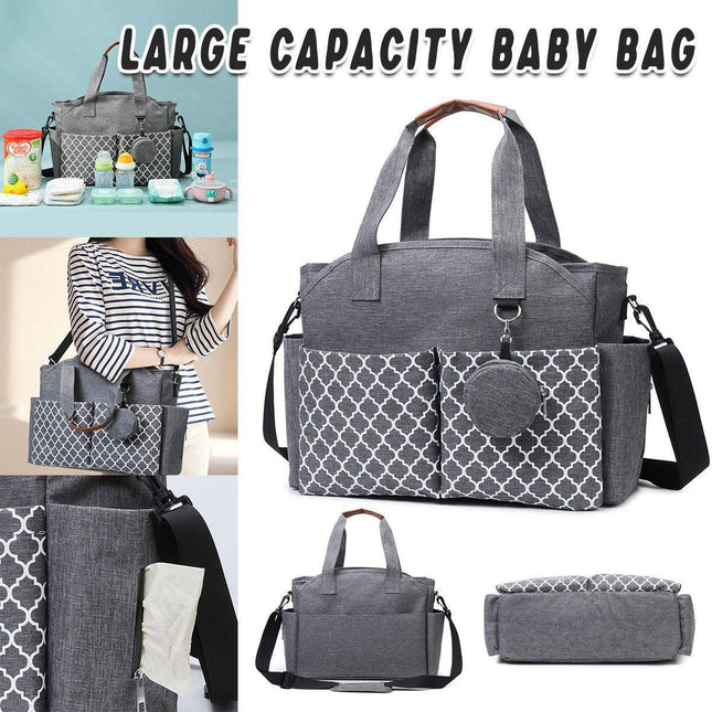 Large Capacity Nappy Bag for Pram with Shoulder Strap Canvas Tote for Mum Use