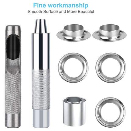 200 Sets 12mm Copper Metal Eyelet Grommet Tent Tarp Tool Tarpaulin Installation