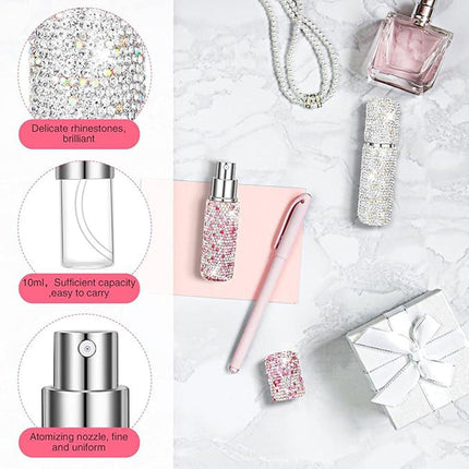 2pcs Travel Perfume Dispenser Refillable Spray Bottle Portable Sample Pack Tool