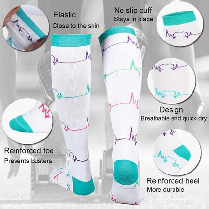 S/M Compression Socks Women Men Adult Medical Nursing Travel Stocking Sport Running - Aimall