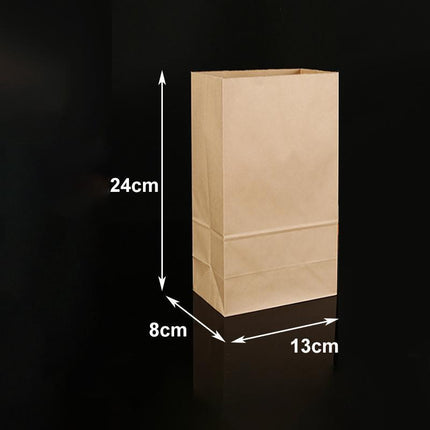 500PCS Kraft Food Paper Bags Brown Flat Bottom Lunch Bags Party Favour Bag - Aimall