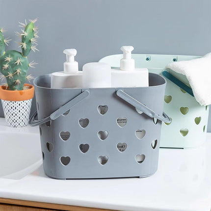 4pcs Handheld Love Storage Basket Bathroom Organizer Bath Storage Basket Set