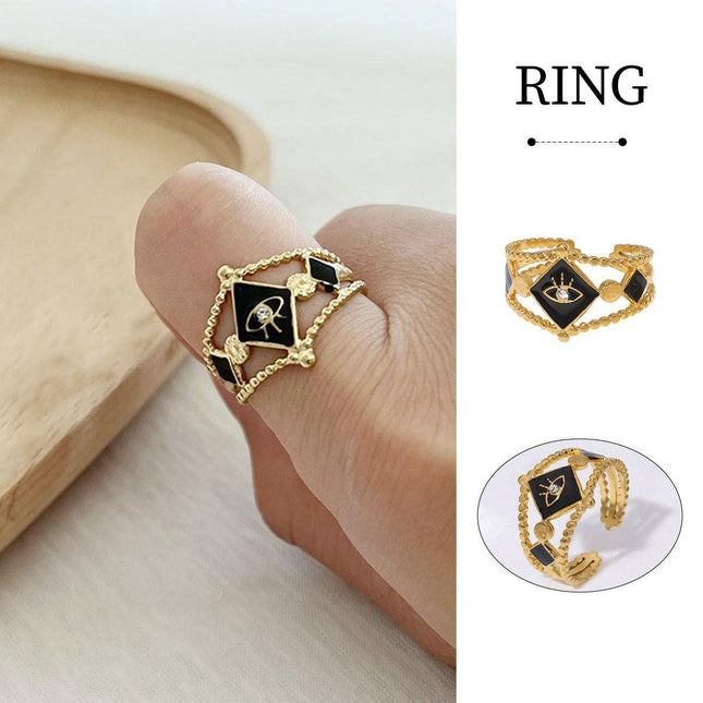 Gold Hollow Ring Fashion Adjustable Open Band Jewelry Minimalist Gift