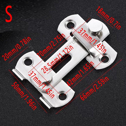 2 Sets 90 Degree Sliding Door Buckle Hitch Safety Latch Chain Lock Catch Kit