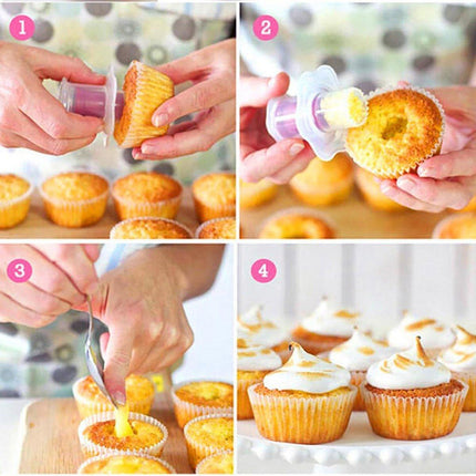 2PCS Eco-Friendly Plastic Paper Cup Cake Corer Pastry Hollowing Tool Easy to Use