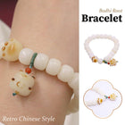 White Cats Paw Bodhi Bracelet for Women Handcrafted Beaded Fashion Jewelry Gift