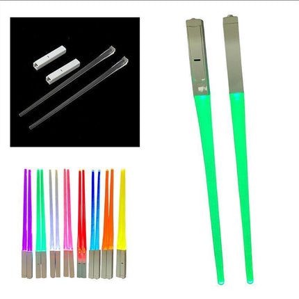 Chopsticks Light Up LED Glowing Light Saber Chop Sticks Reusable Lightup Gifts - Aimall